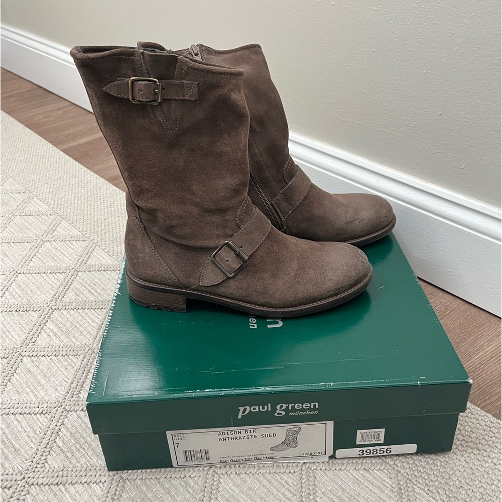 PAUL GREEN BICKER BOOTS BROWN SUEDE size 7